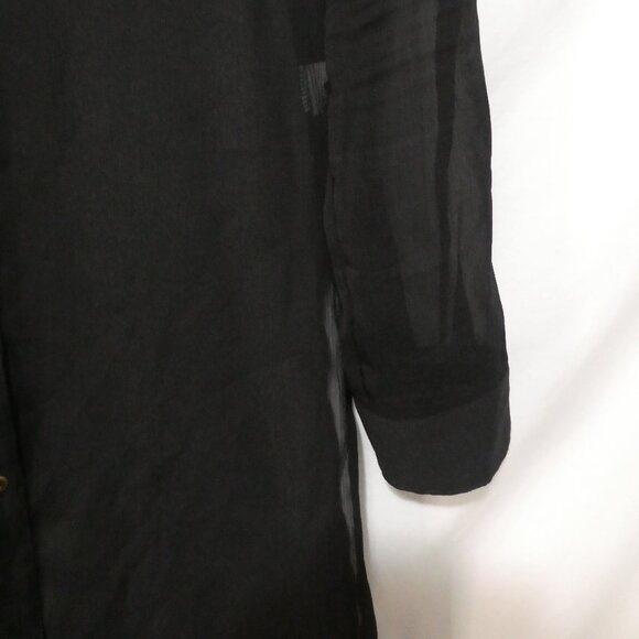 DYNAMITE | xs - extra small | Sheer Black Button-Up Long Sleeve Dress | NWOT - Picture 7 of 16